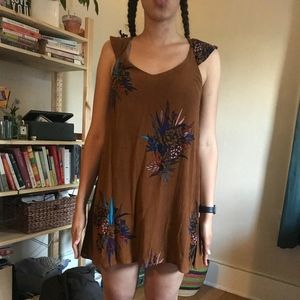 Brown Floral Dress